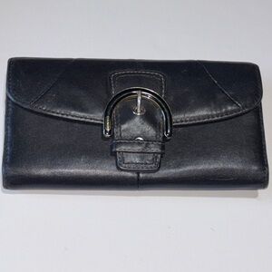 Coach SoHo Wallet Vintage Coach Black Leather Wallet Large silver buckle